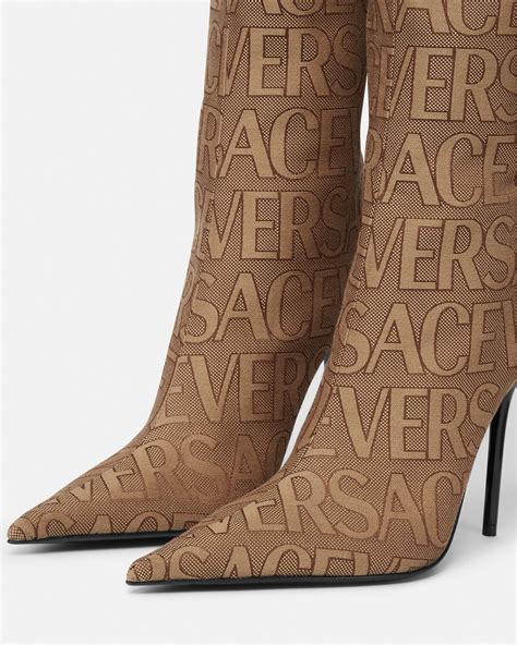 versace boots military|versace thigh high boots.